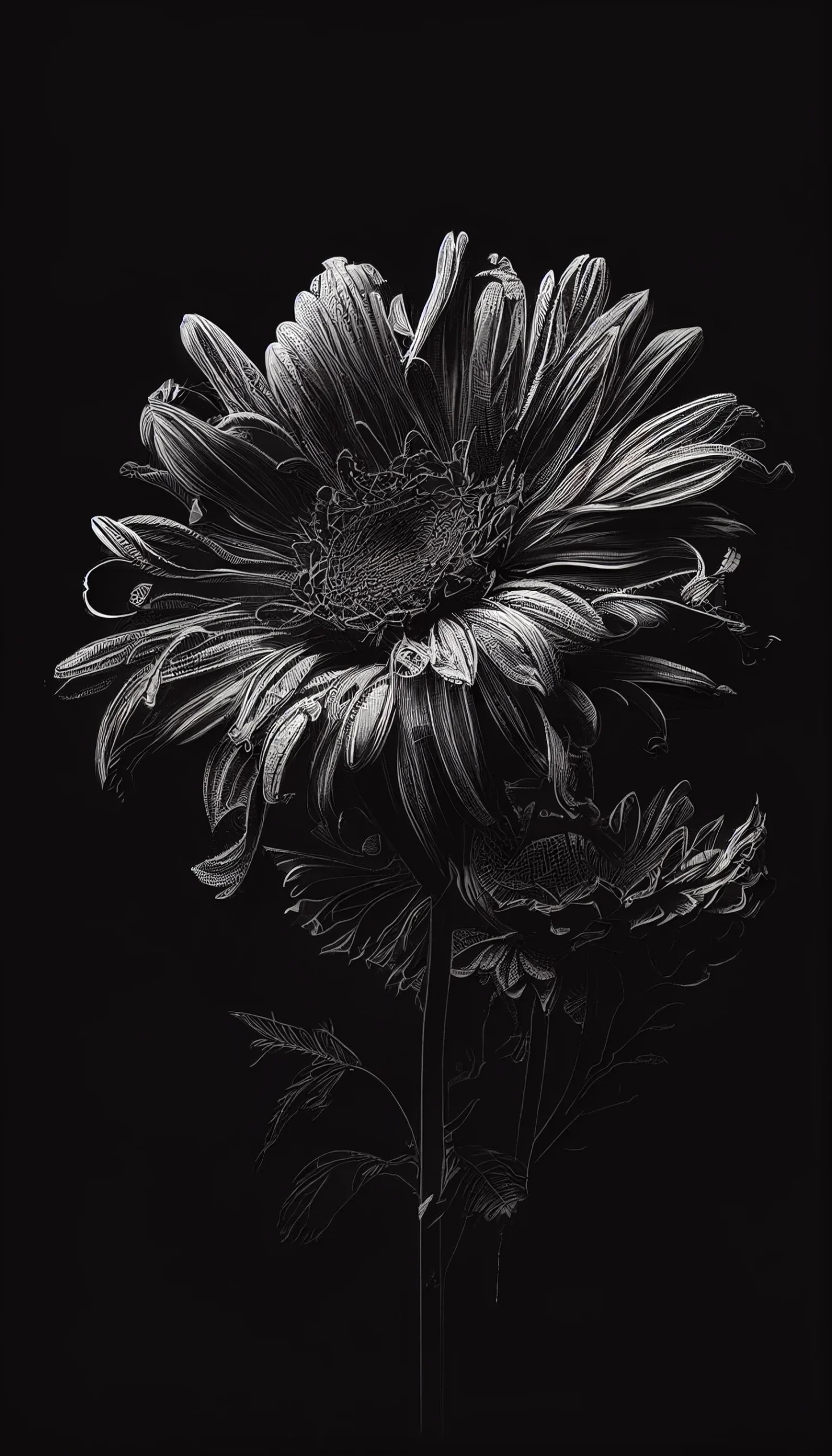Black aesthetic flower iphone wallpaper