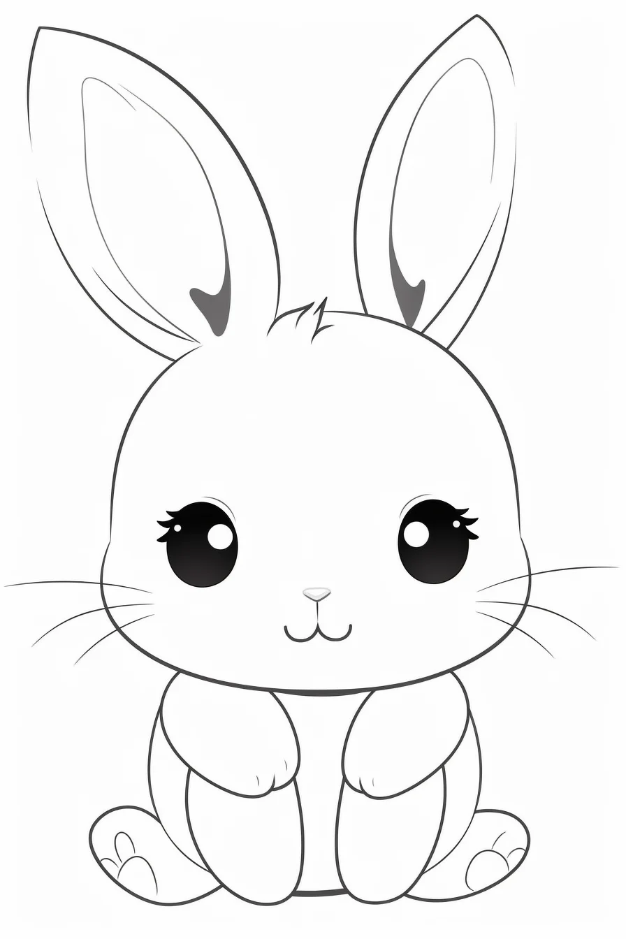 Bunny coloring page cute