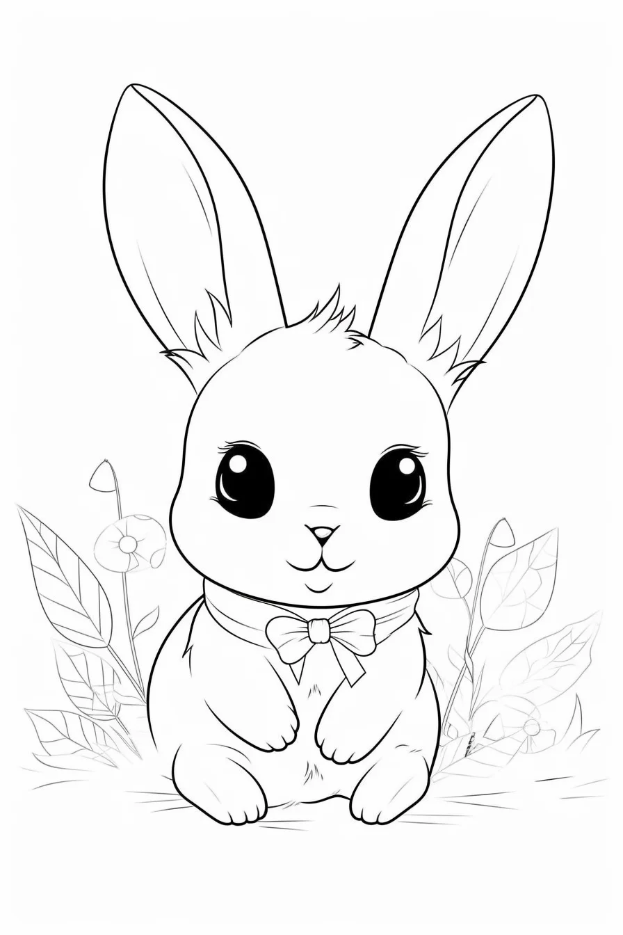 Bunny easter coloring pages for adults