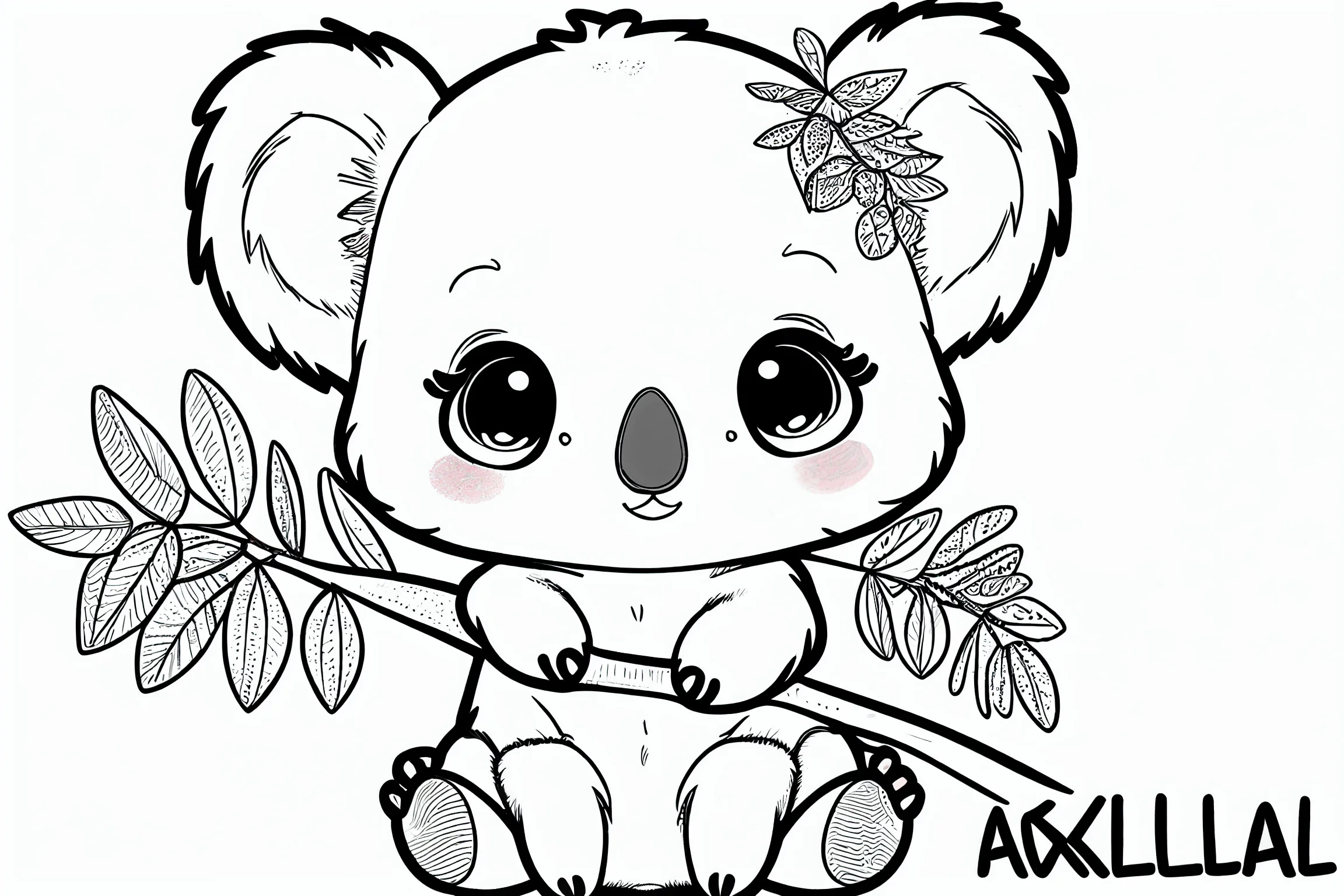 Cute baby koala coloring pages