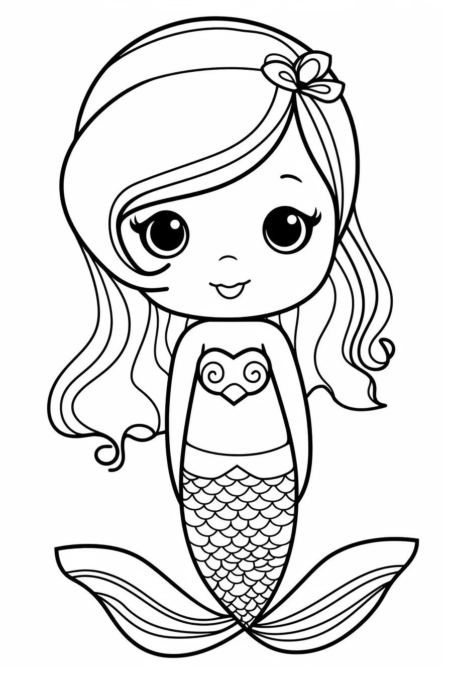 Cute baby mermaid coloring pages