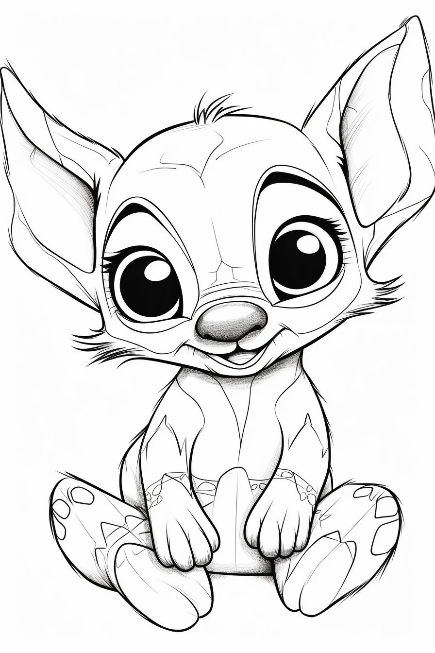 Cute baby stitch coloring pages
