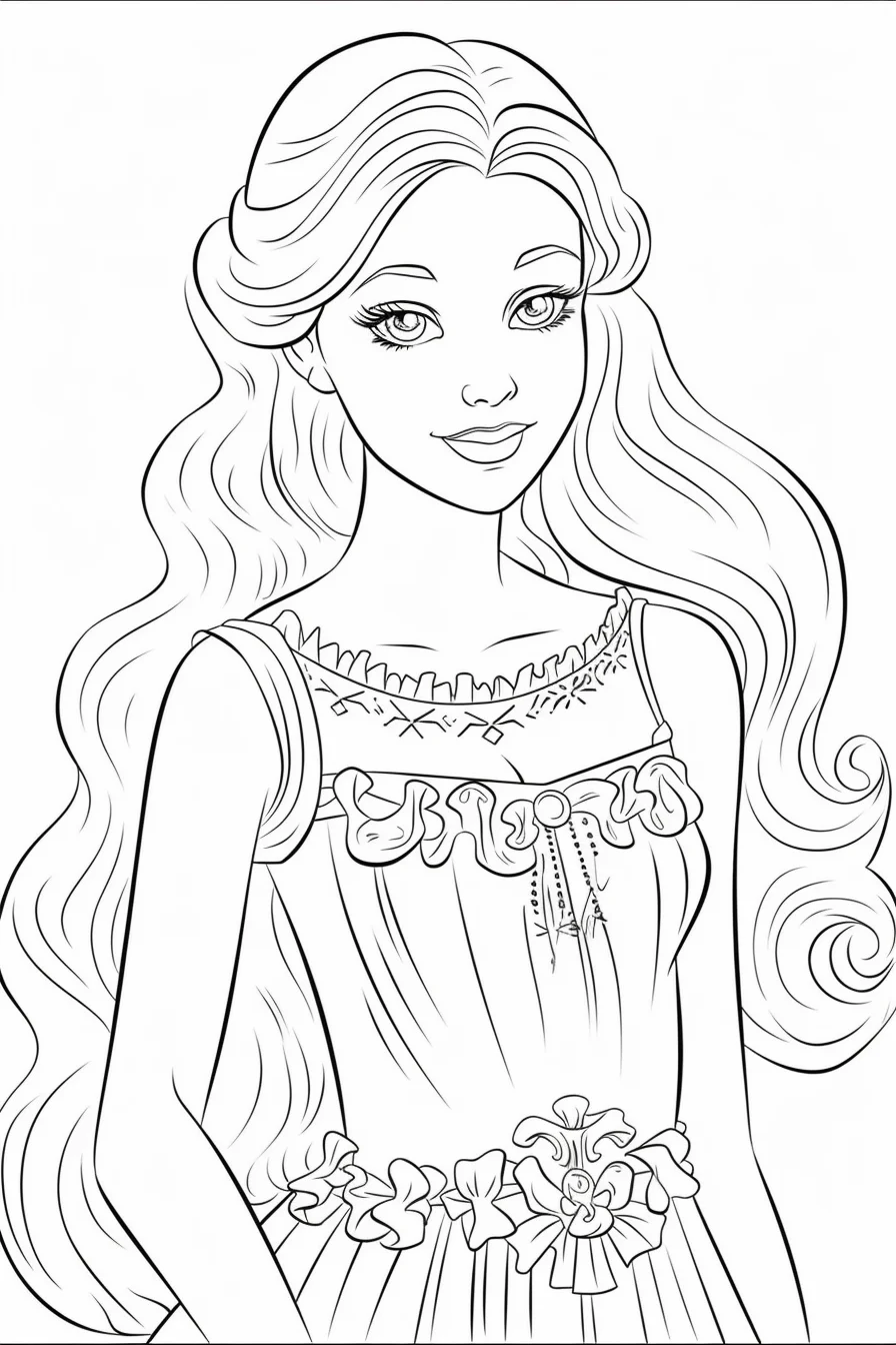 Cute barbie coloring pages