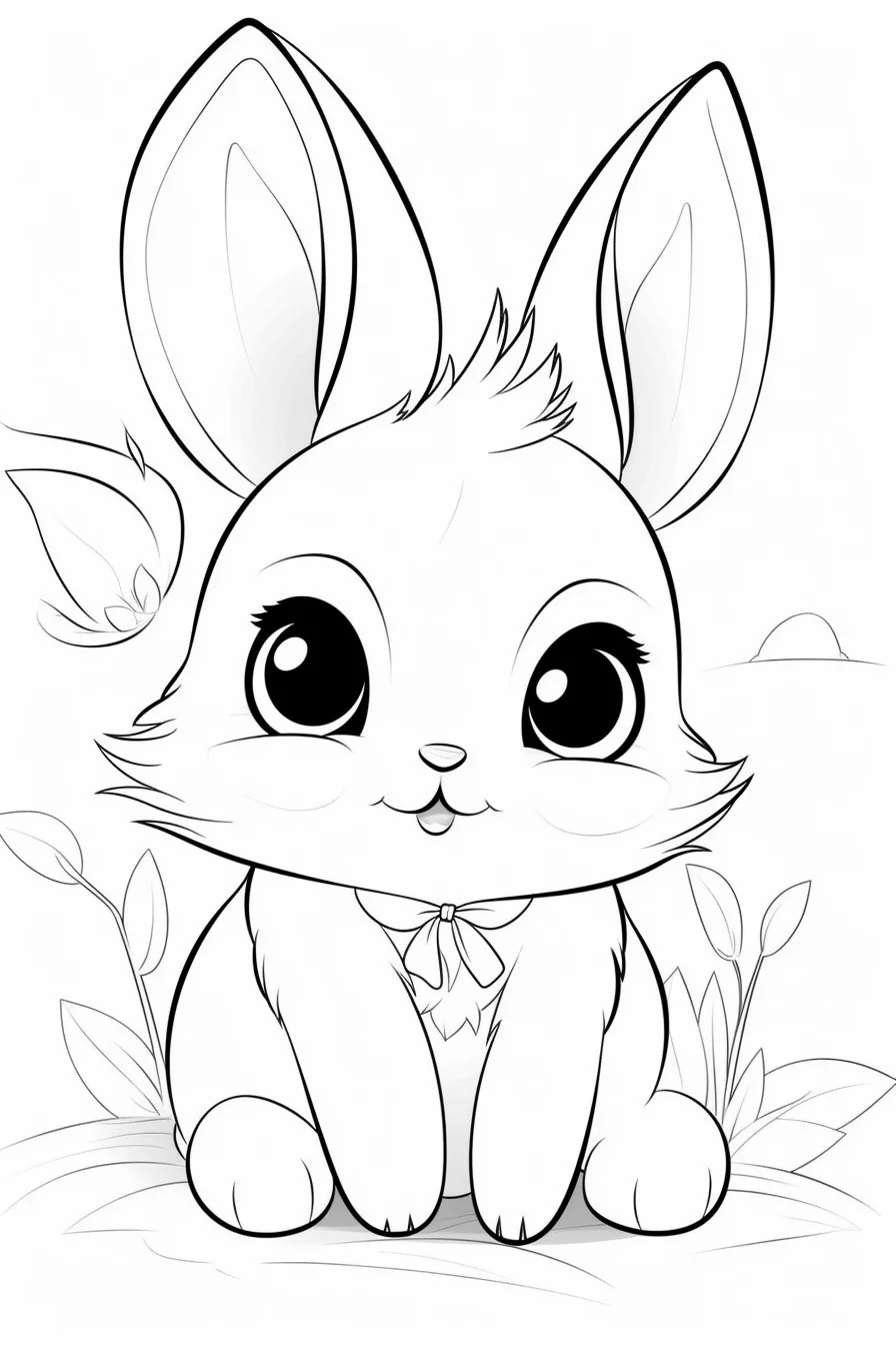 Cute bunny coloring pages for girls