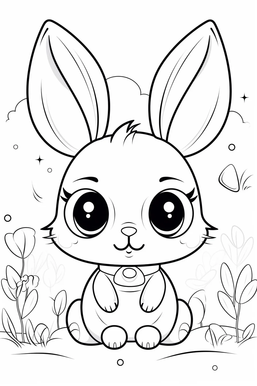 Cute bunny coloring pages for kids