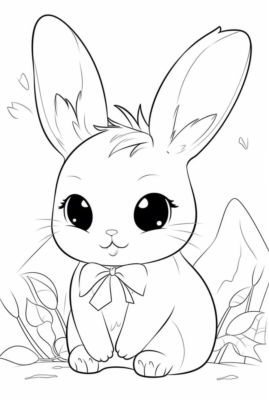 Cute bunny coloring pages free