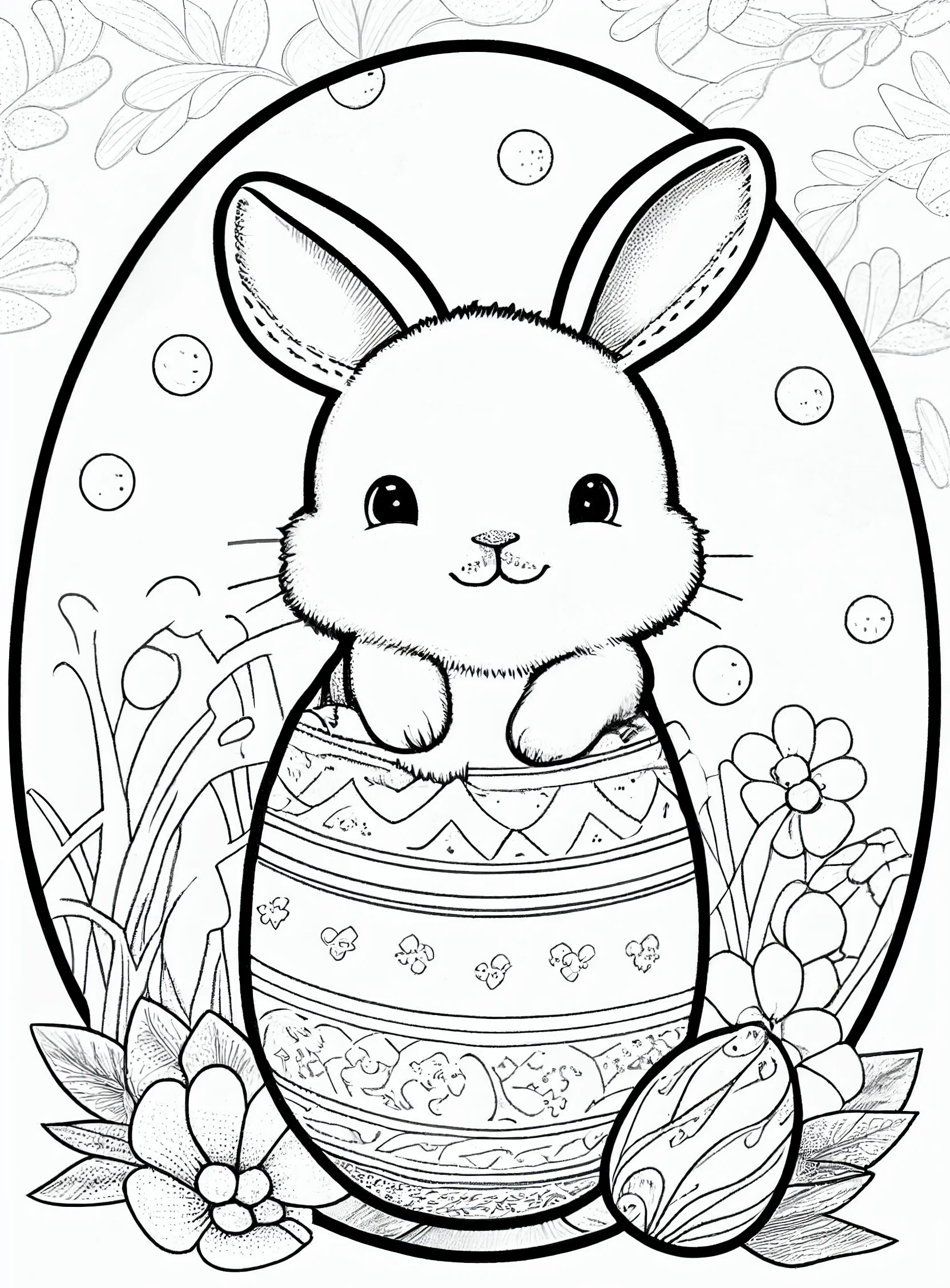 Cute easter bunny coloring pages