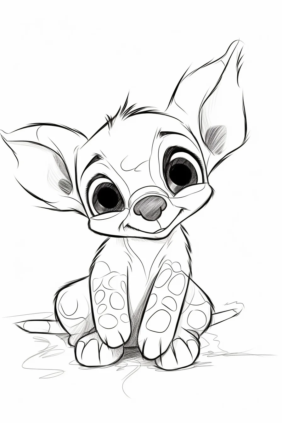 Cute easy stitch coloring pages
