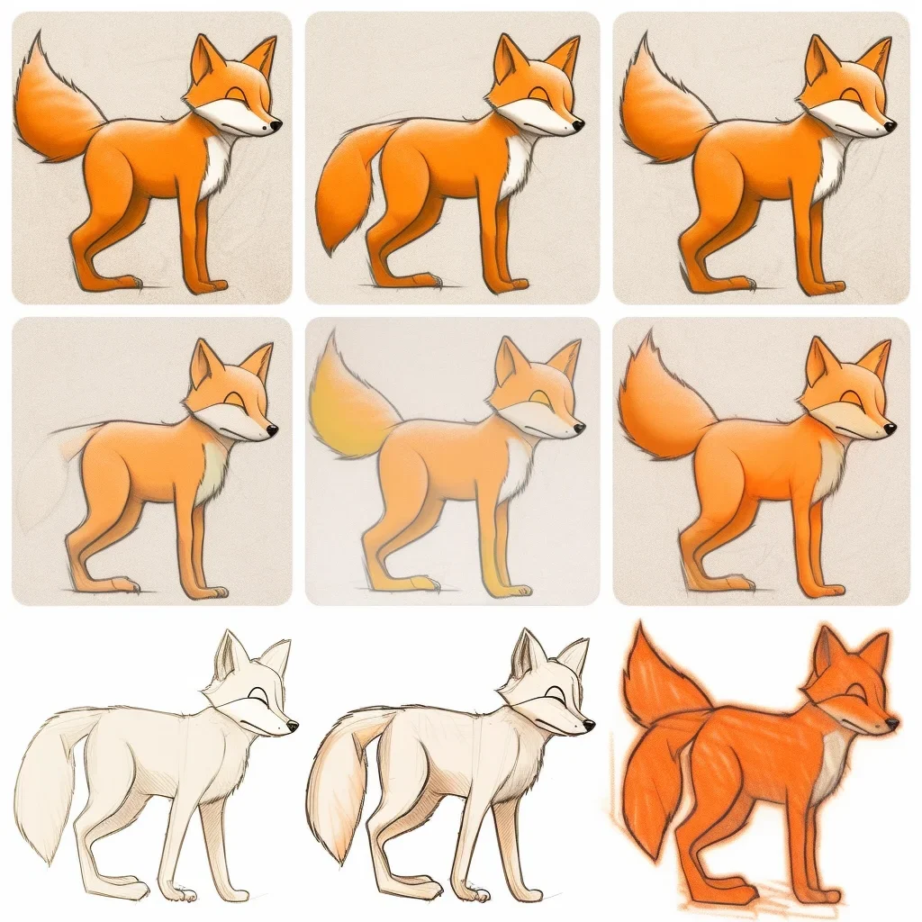 Cute fox drawing easy step by step