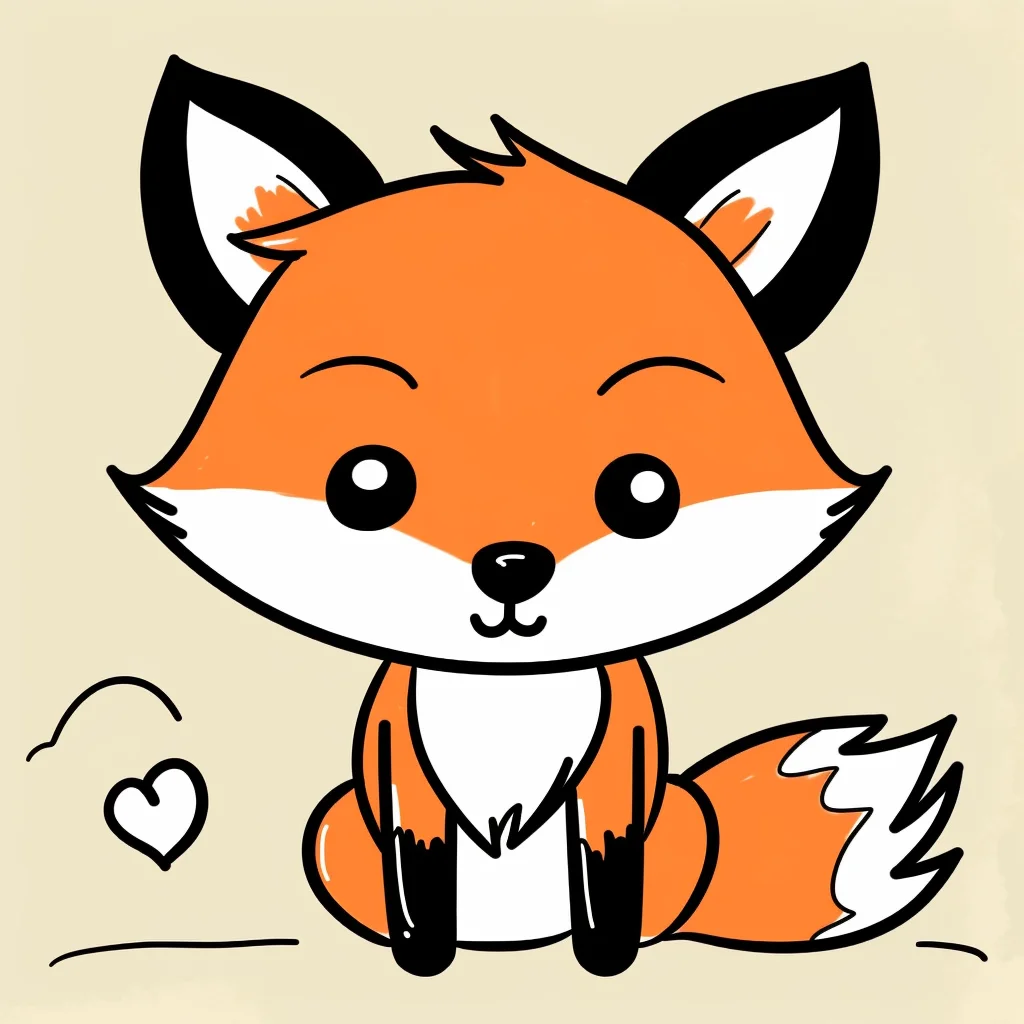 Cute fox drawing easy