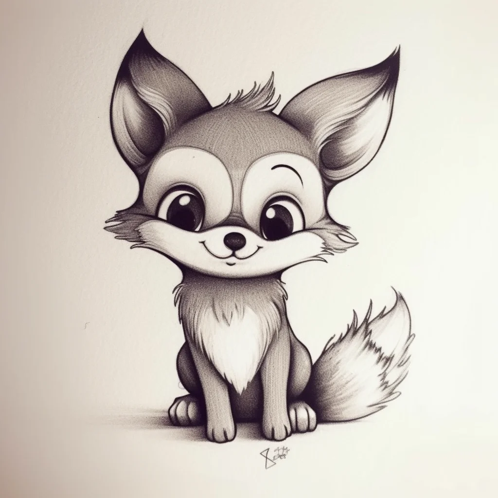 Cute fox drawing