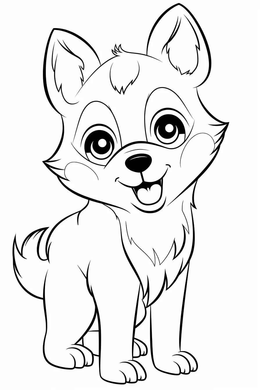 Cute husky puppy coloring pages for kids