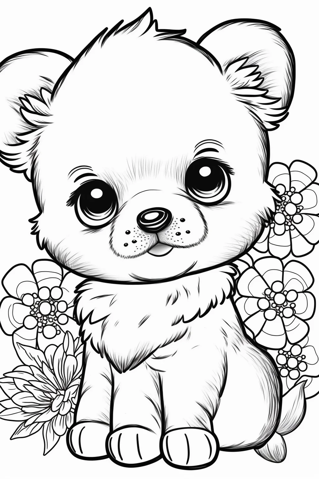 Cute puppy coloring pages printable