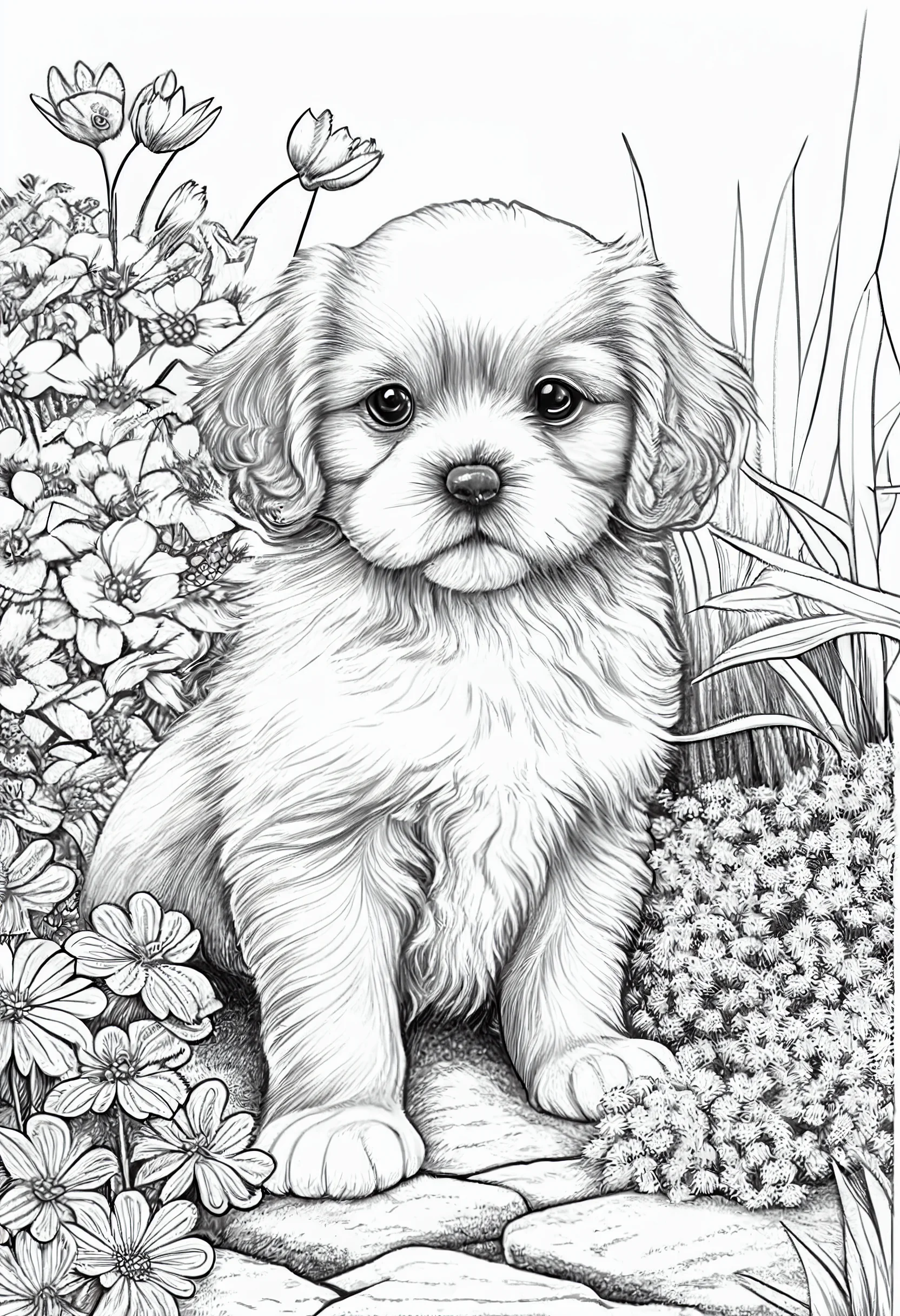 Cute puppy dog coloring pages