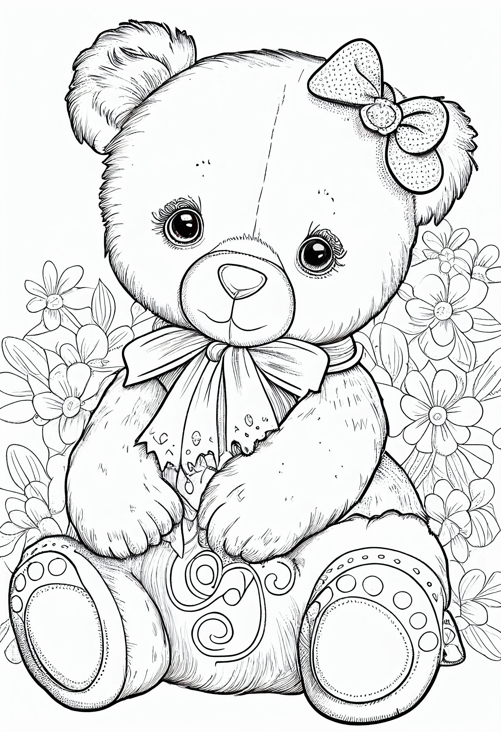 Cute teddy bear coloring pages