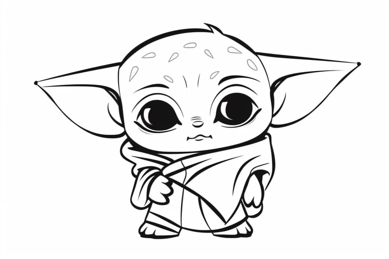 Drawing baby yoda coloring pages