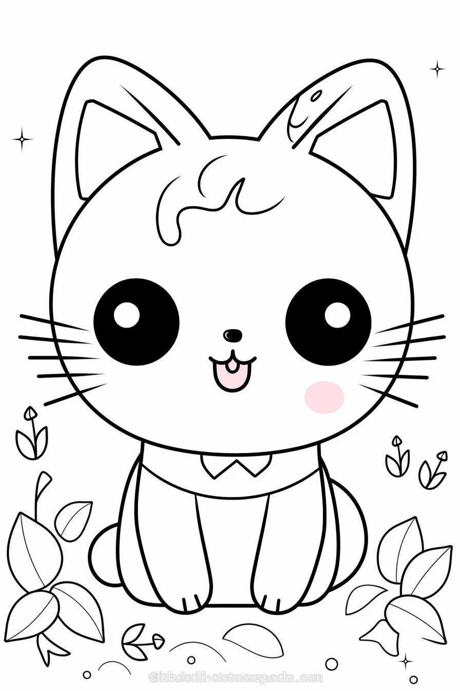 Easy Kawaii Cute Animal Coloring Pages