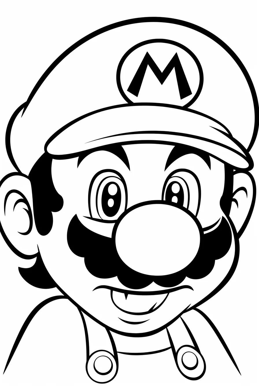 Easy Simple Super Mario Coloring Pages