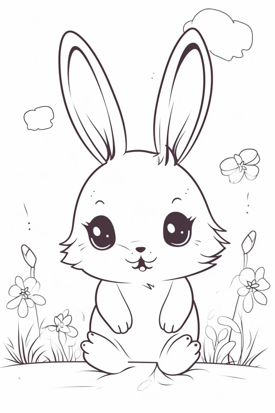 Easy baby bunny coloring pages