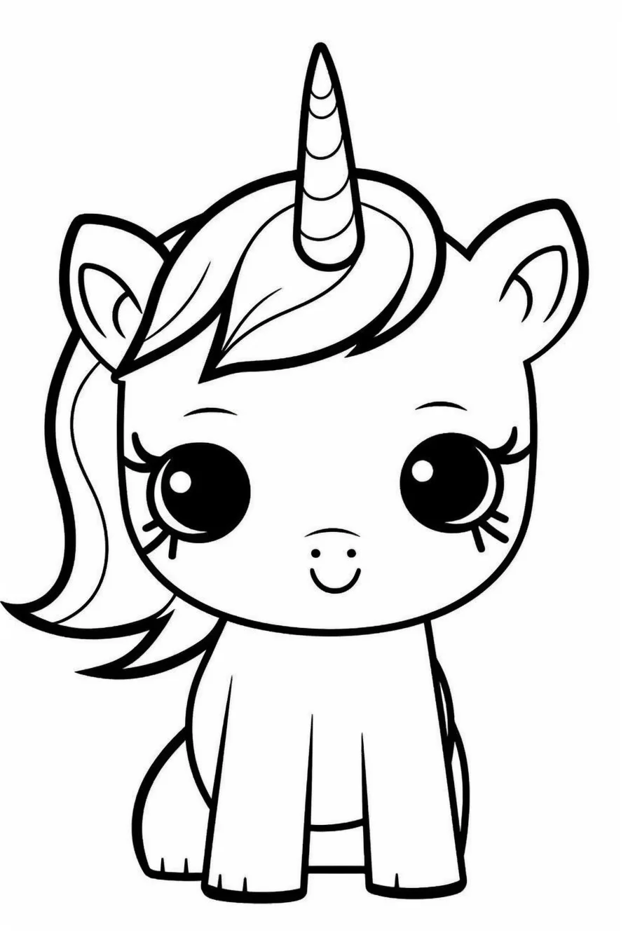 Easy baby unicorn coloring pages