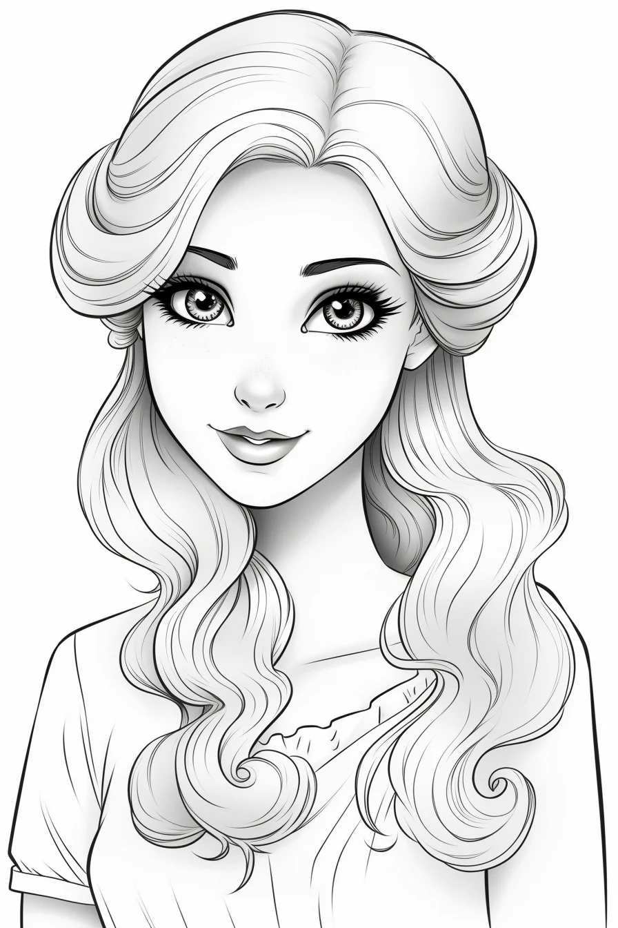 Easy barbie colouring pages