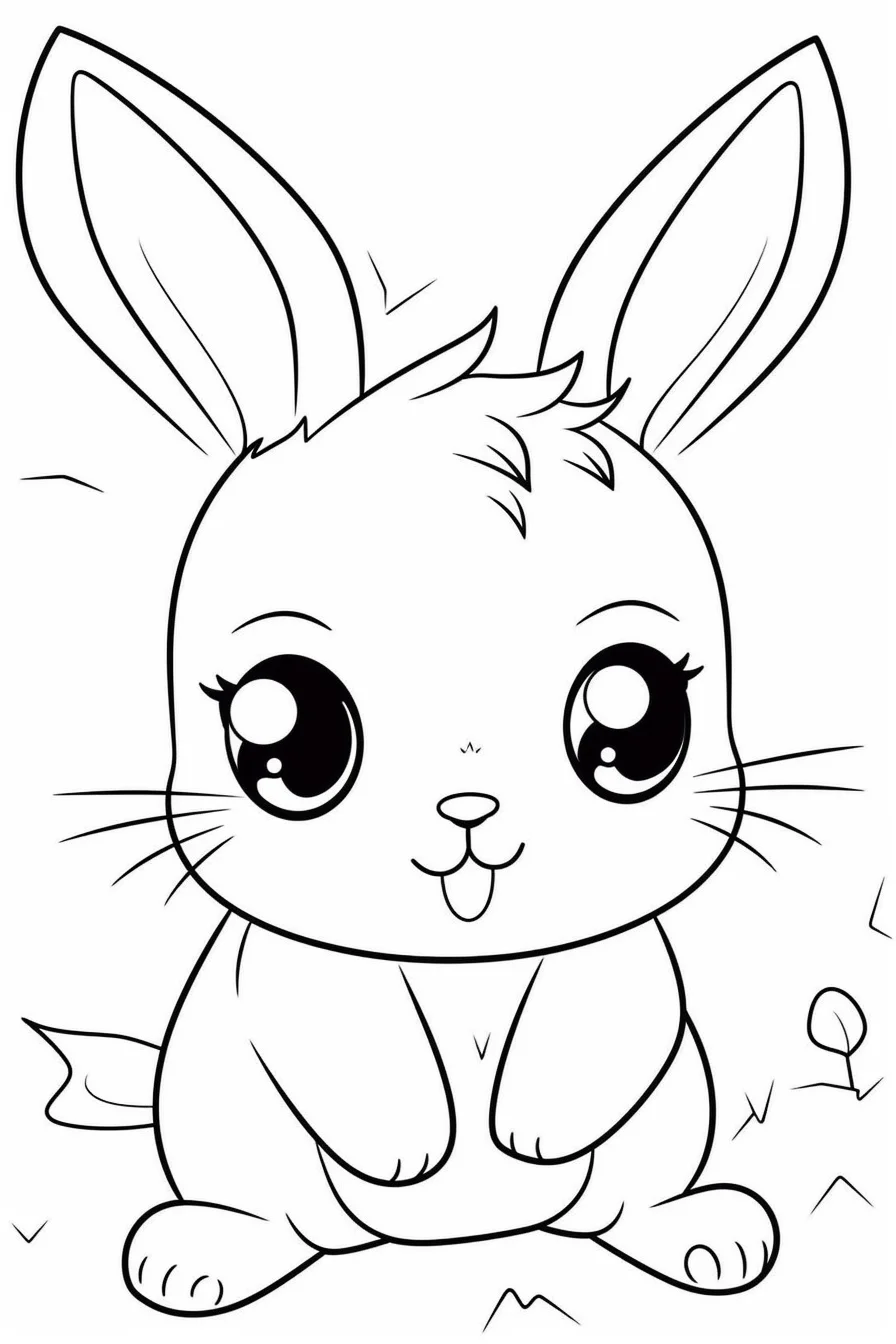 Easy cute bunny coloring pages