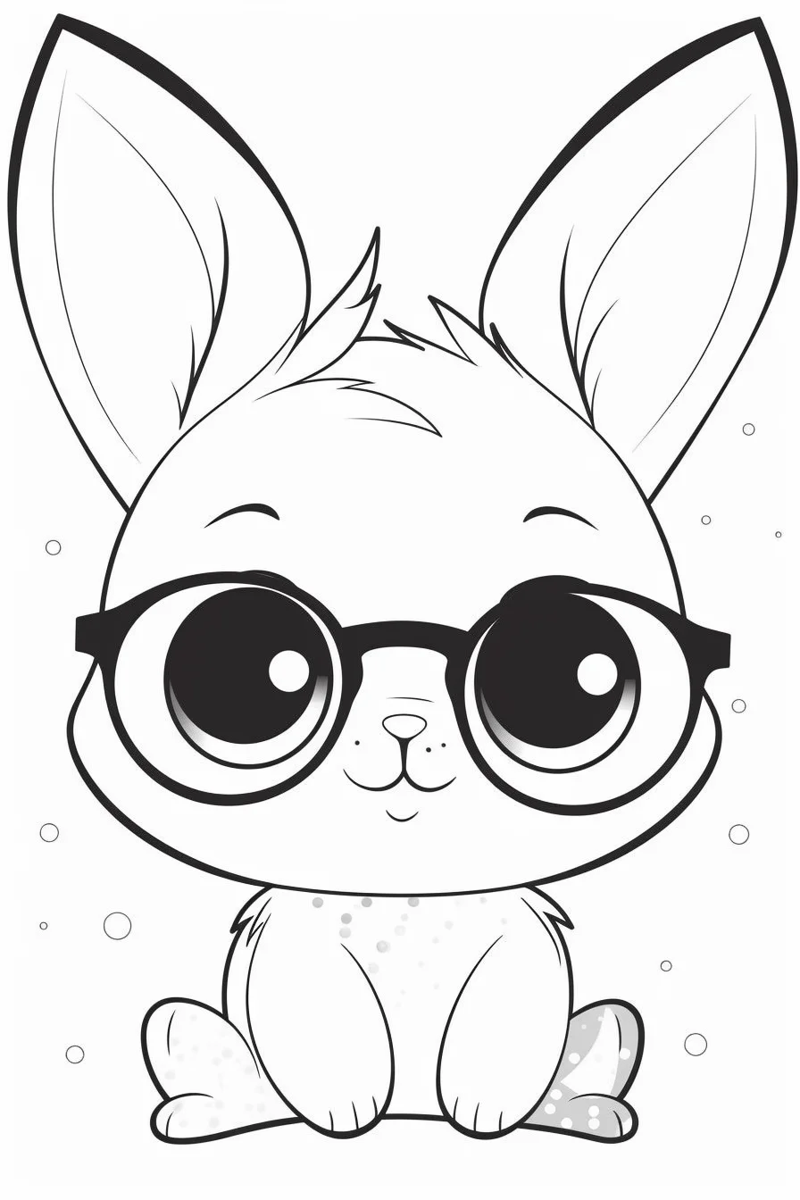 Easy cute bunny coloring pages