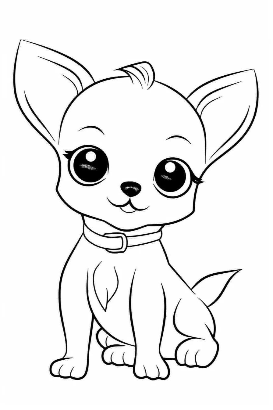 Easy cute puppy coloring pages for kids