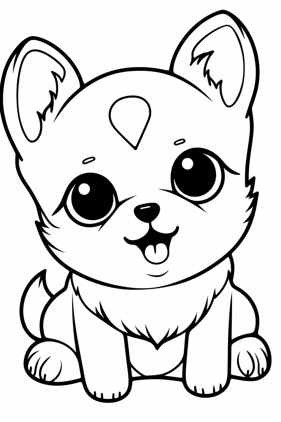 Easy cute puppy coloring pages