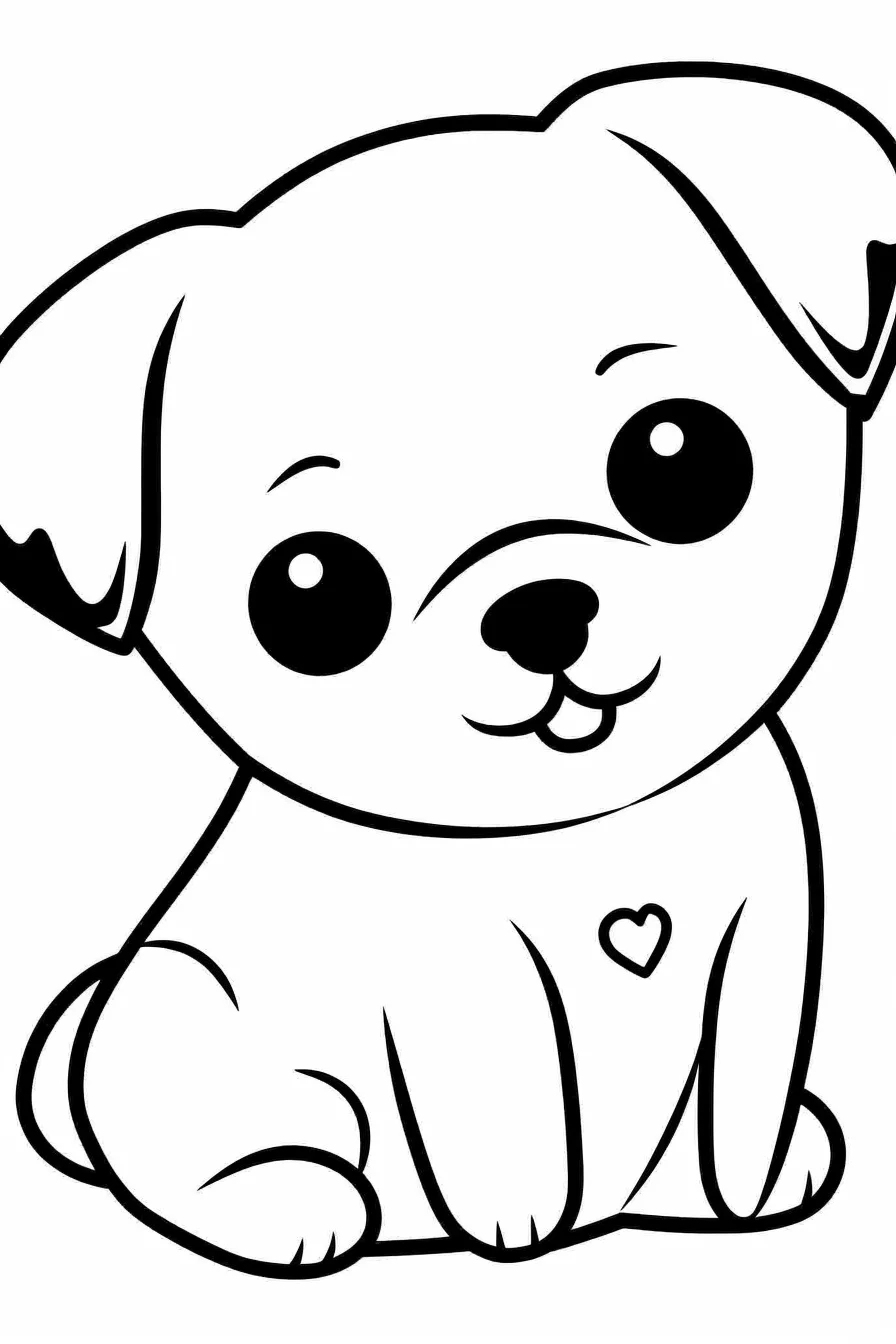 Easy puppy coloring sheets