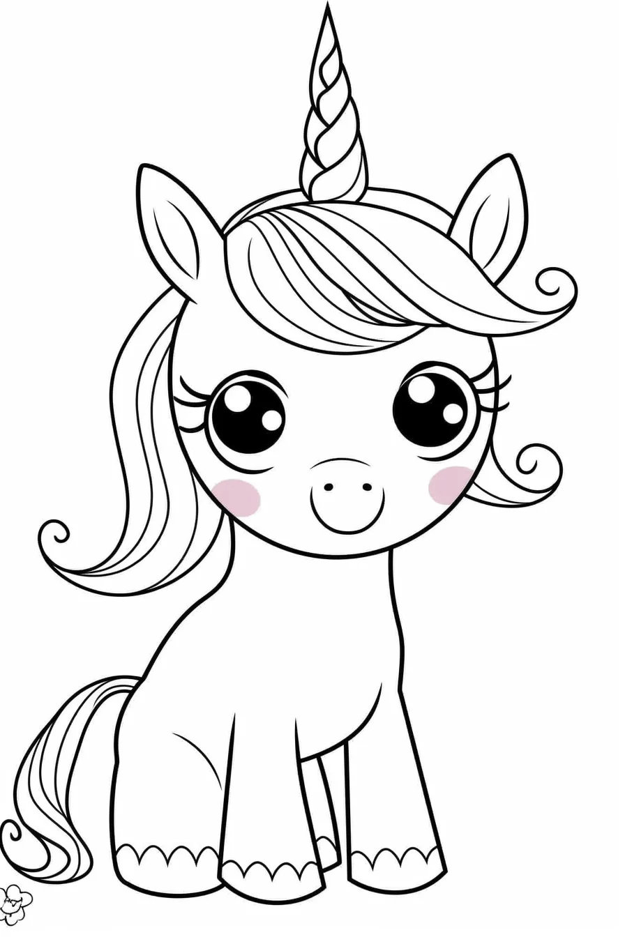 Easy unicorn coloring pages cute