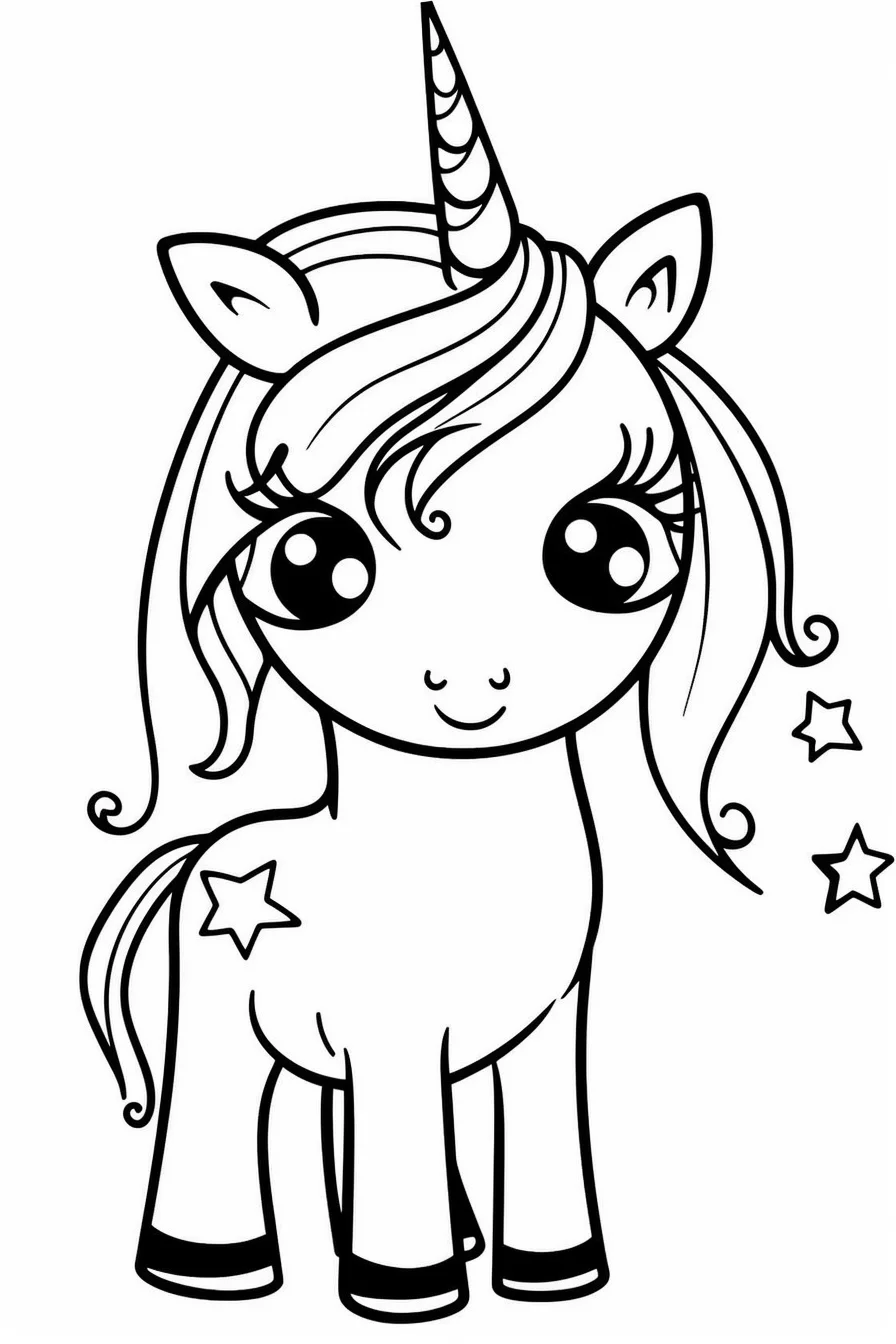 Easy unicorn coloring pages free