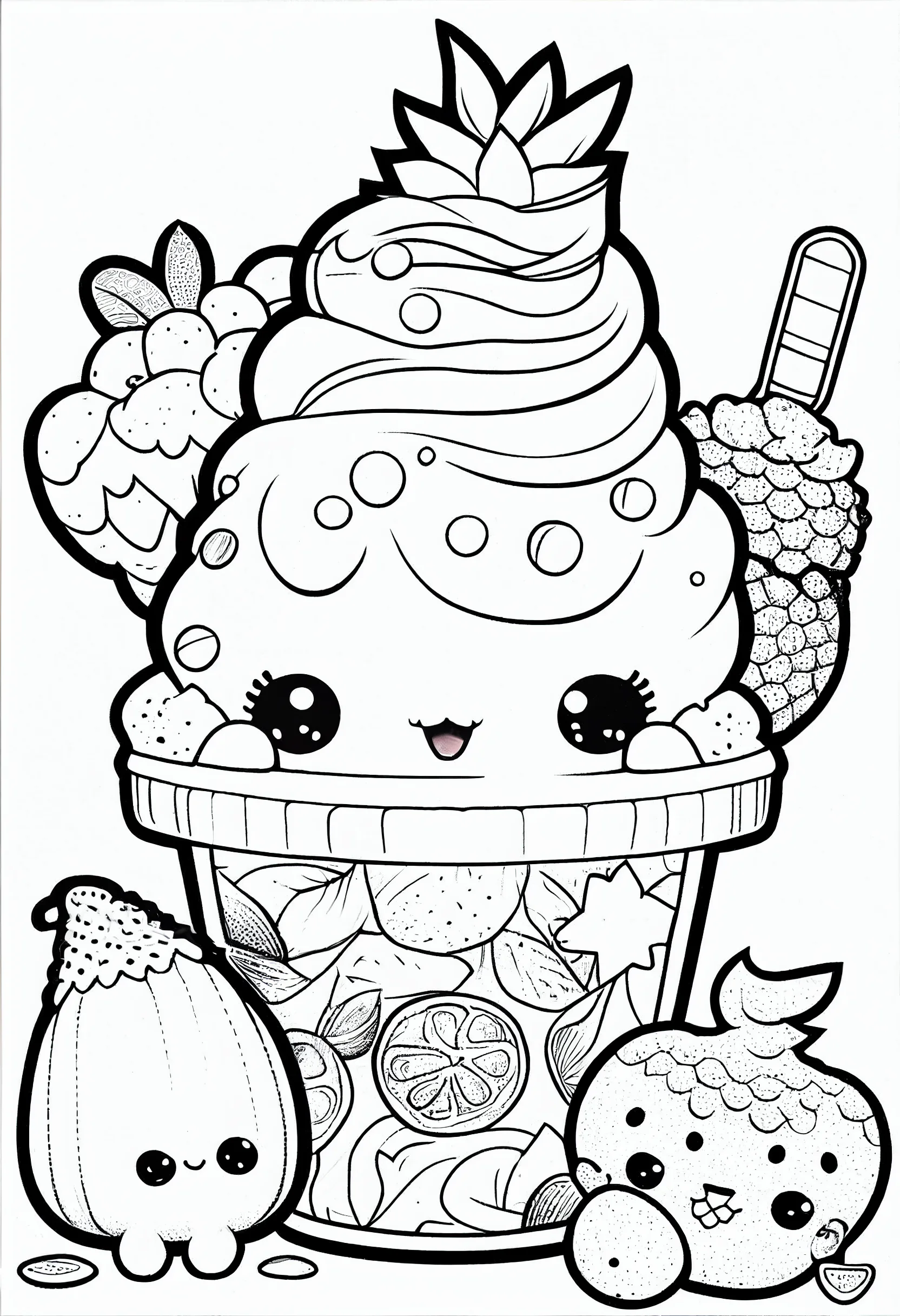 Food cute coloring pages