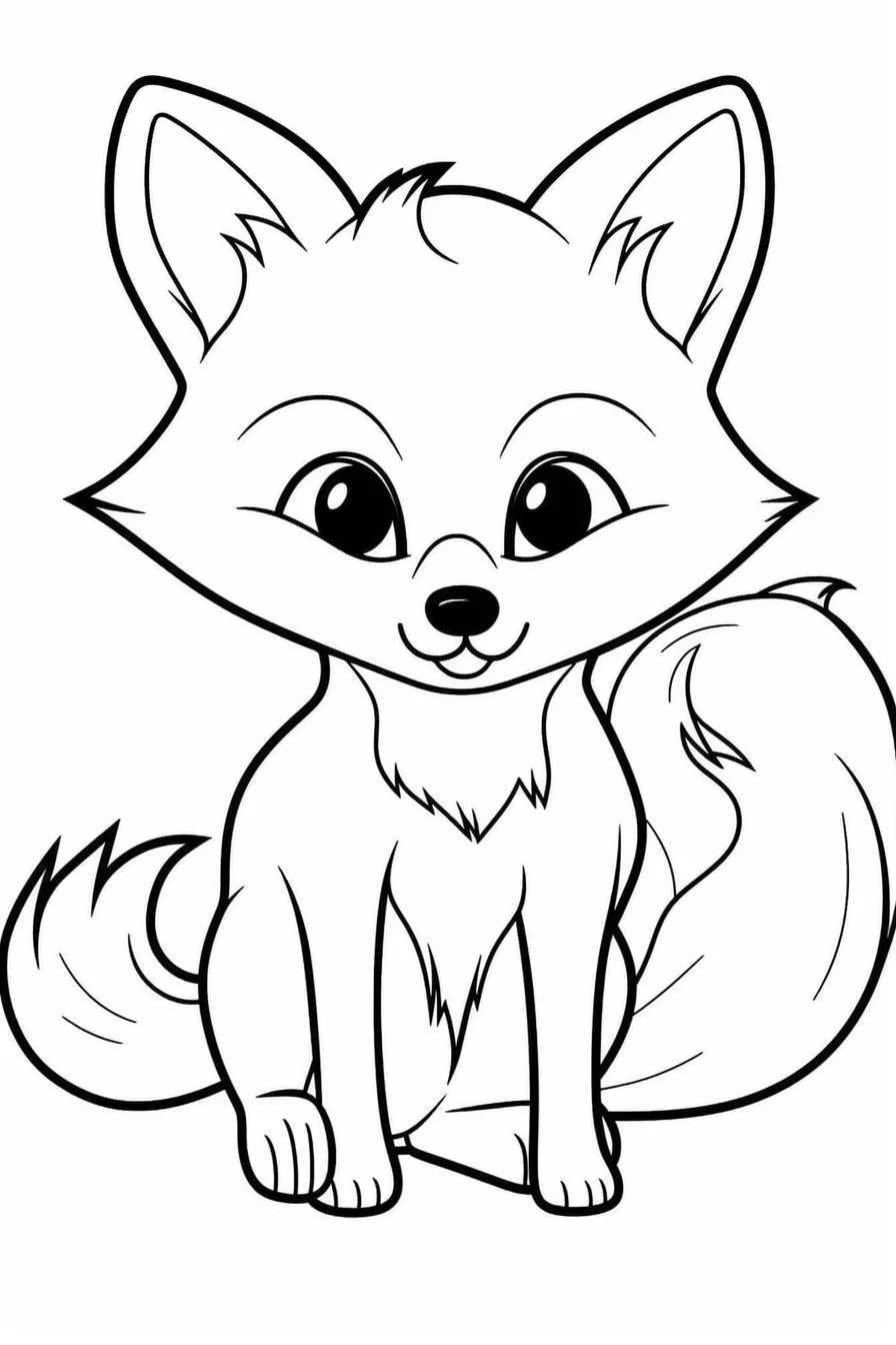 Fox Cute Animal Coloring Pages