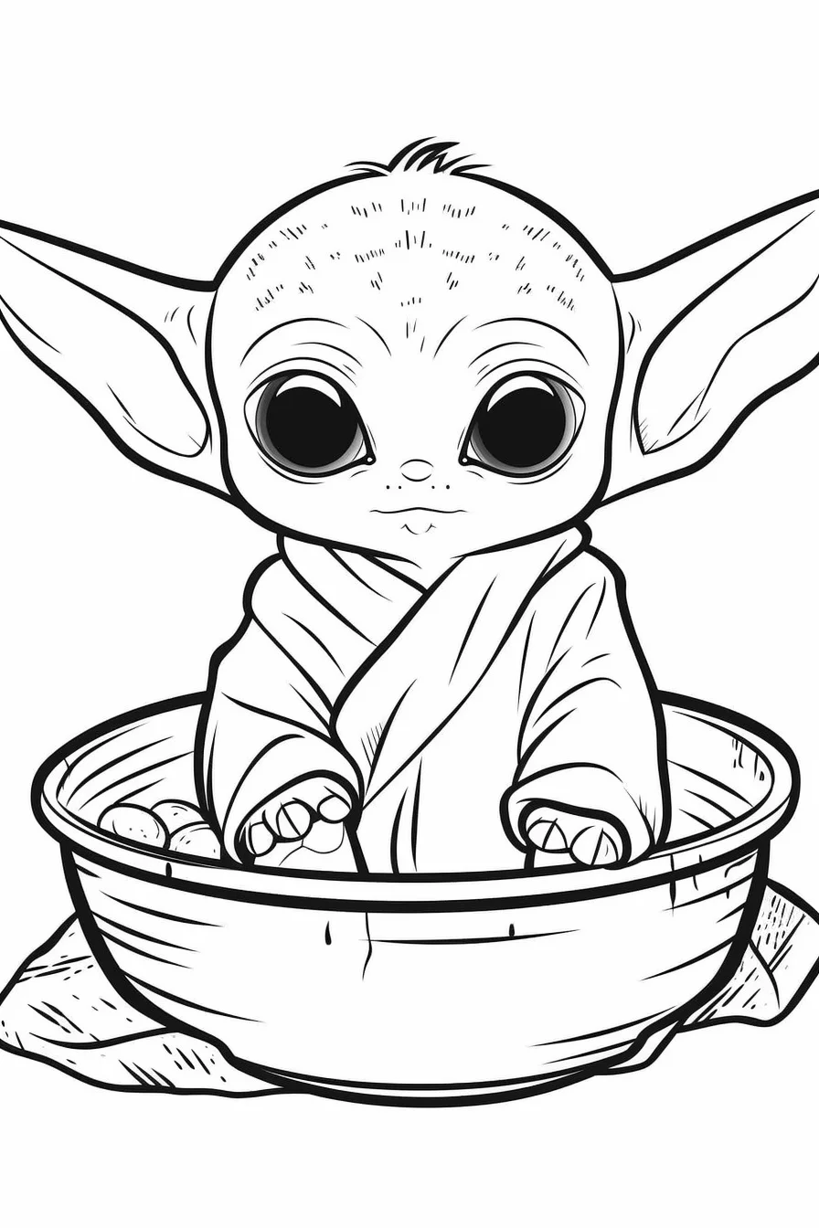 Free printable baby baby yoda coloring pages