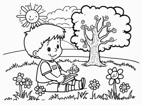 10 Free Printable Easy Coloring Pages for Kids 2024 - Do It Before Me