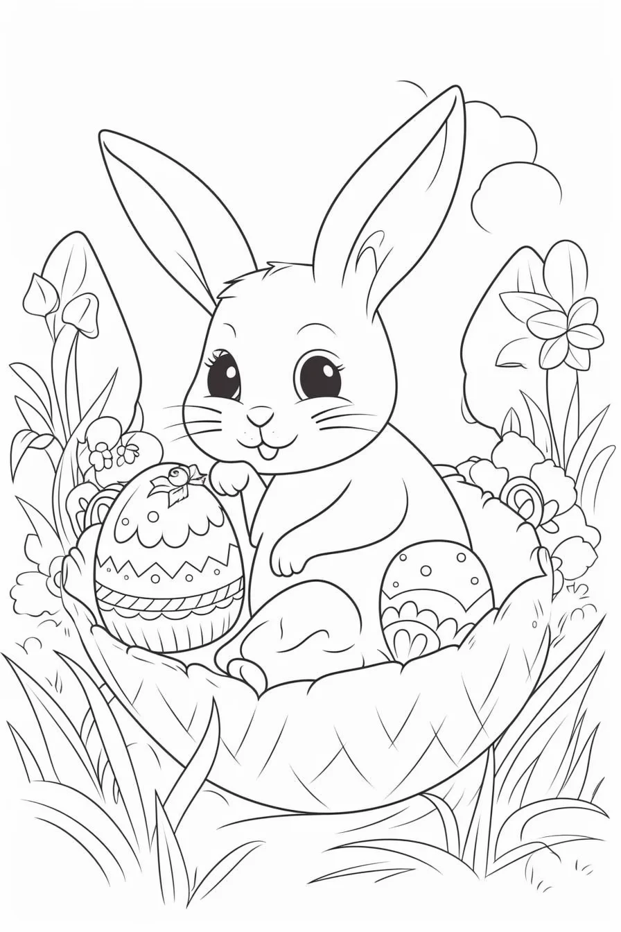 Free printable easter bunny coloring pages
