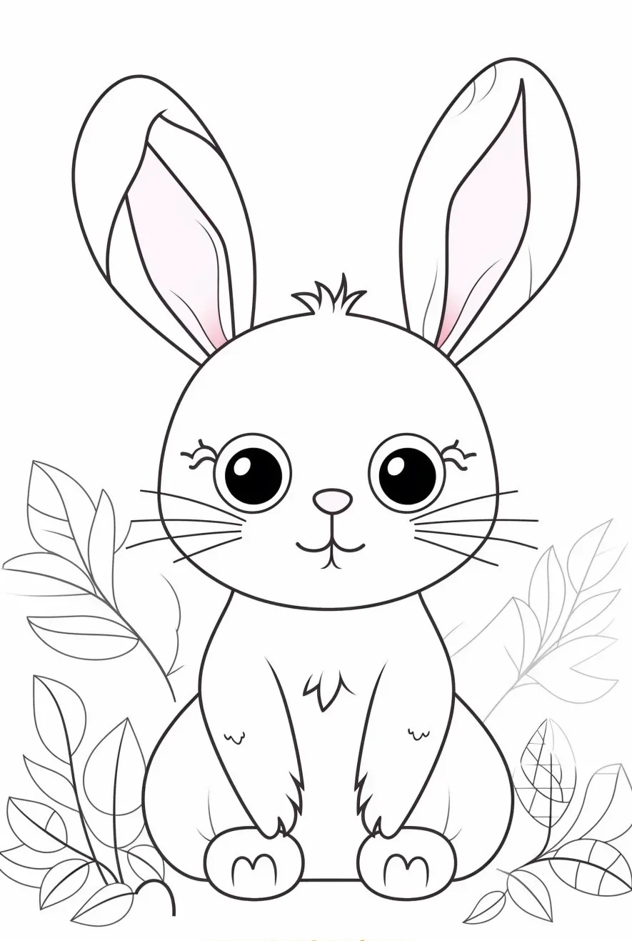 Free printable simple bunny coloring pages for kids