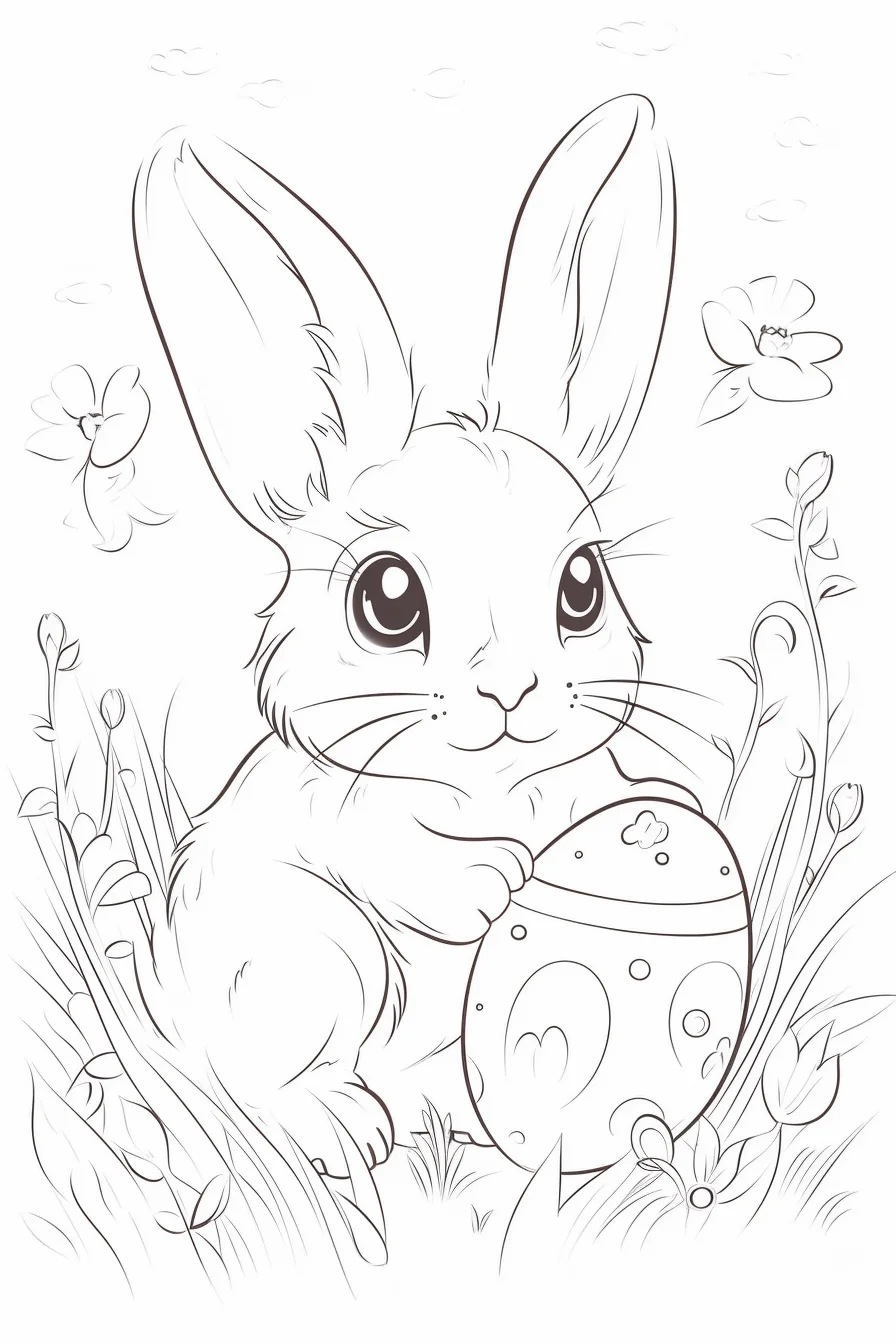 Full size easter bunny coloring pages