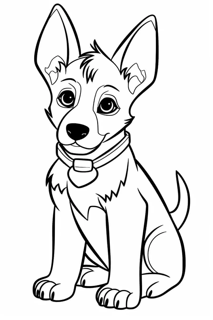 German shepherd puppy coloring pages for kids
