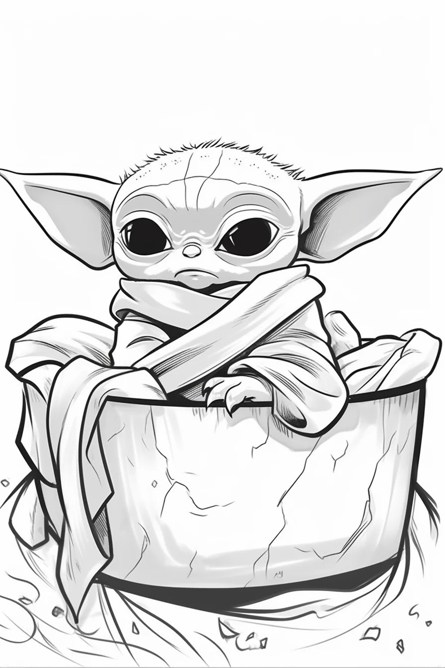 Grogu Baby Yoda Coloring Page