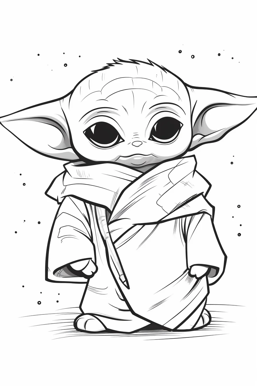 Grogu baby yoda coloring pages