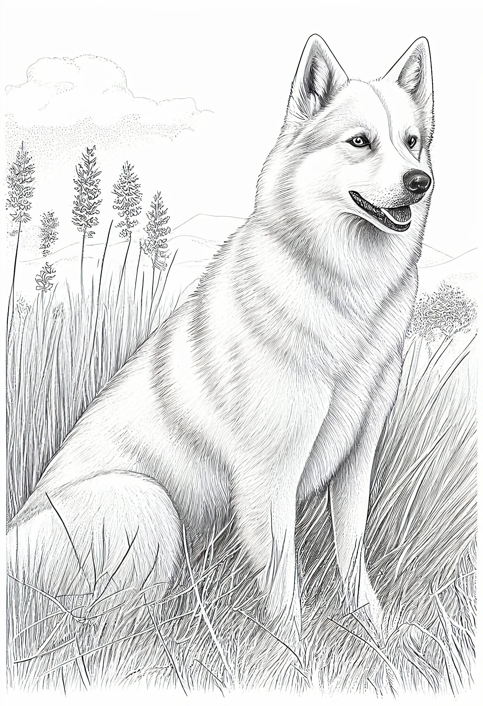 Husky dog coloring pages