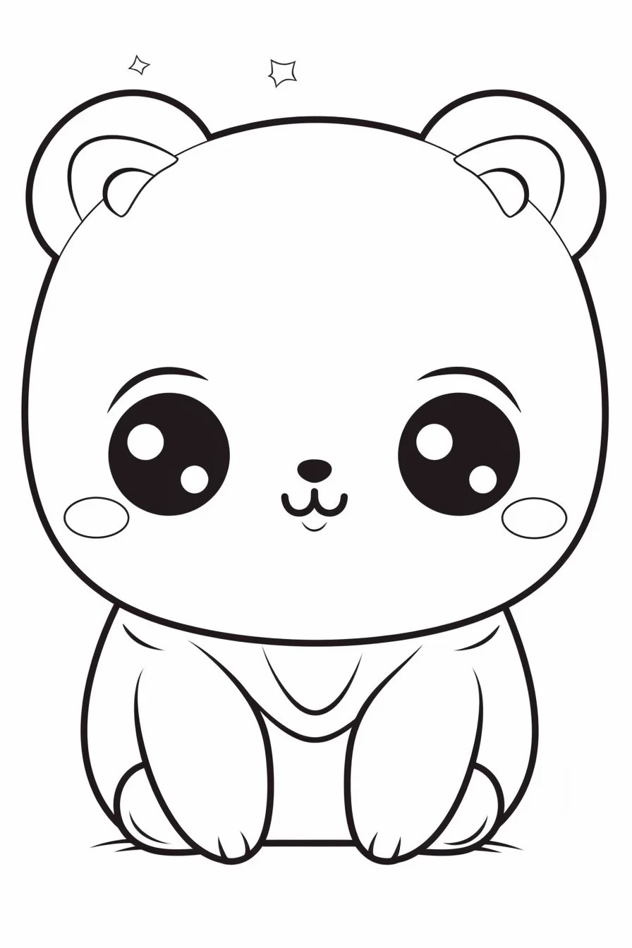 Kawaii bear coloring pages