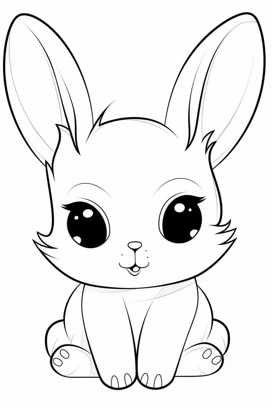Kawaii bunny coloring pages