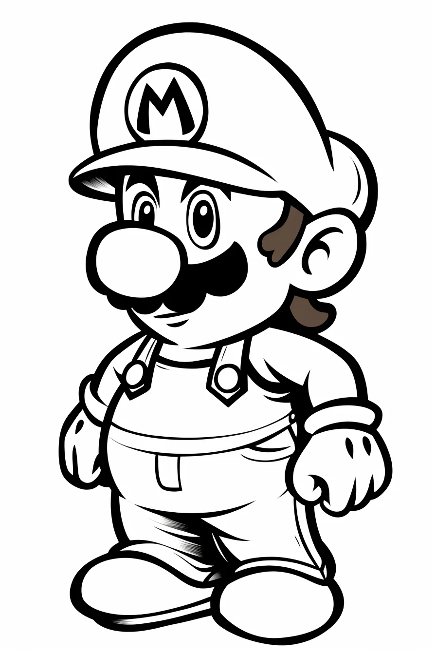 Mario Coloring Pages Easy