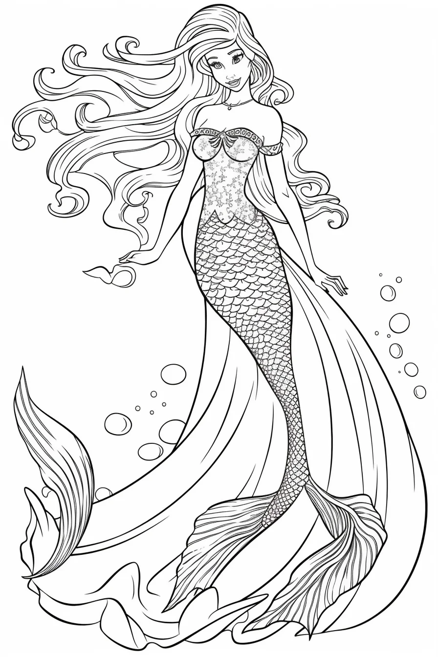 Mermaid Barbie Coloring Pages