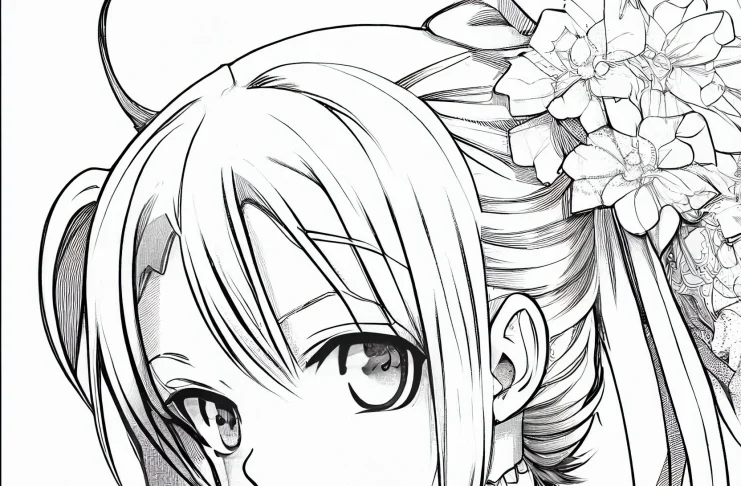 Pencil anime girl drawing