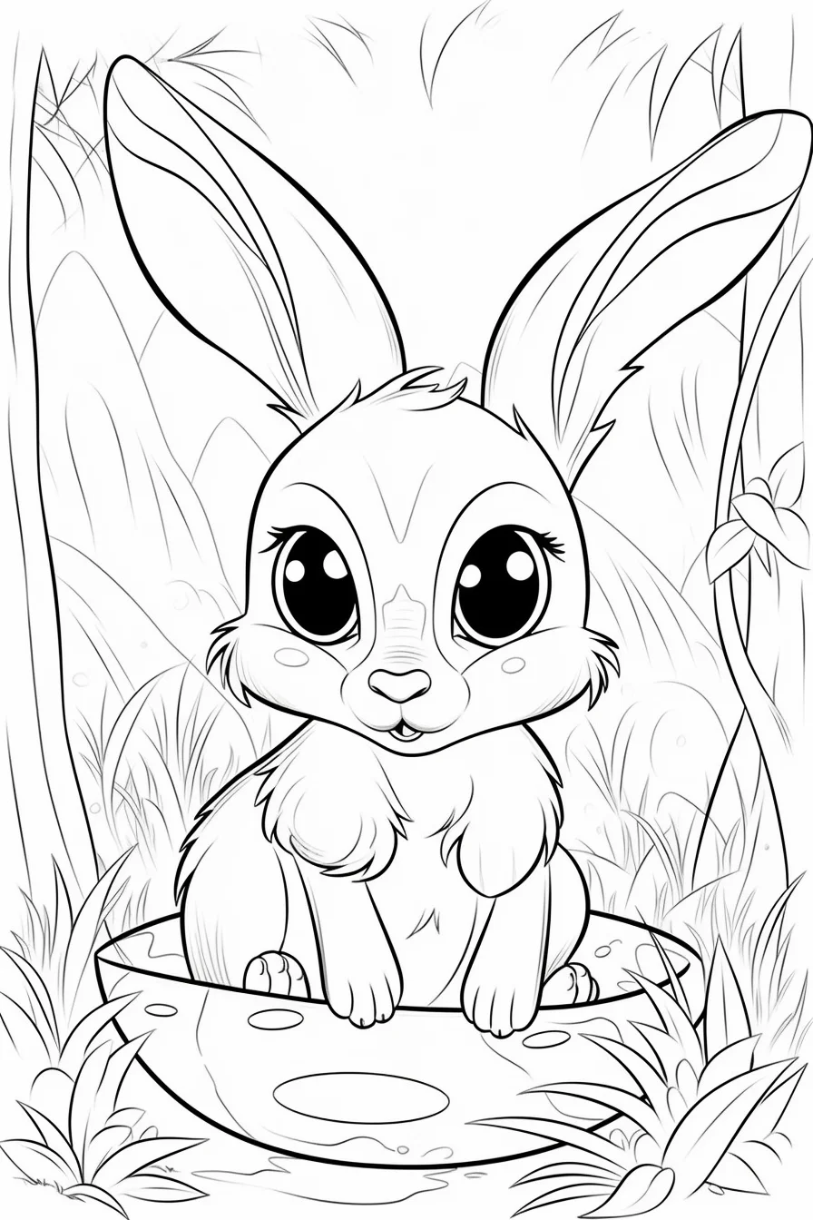 Preschool easter bunny coloring pages