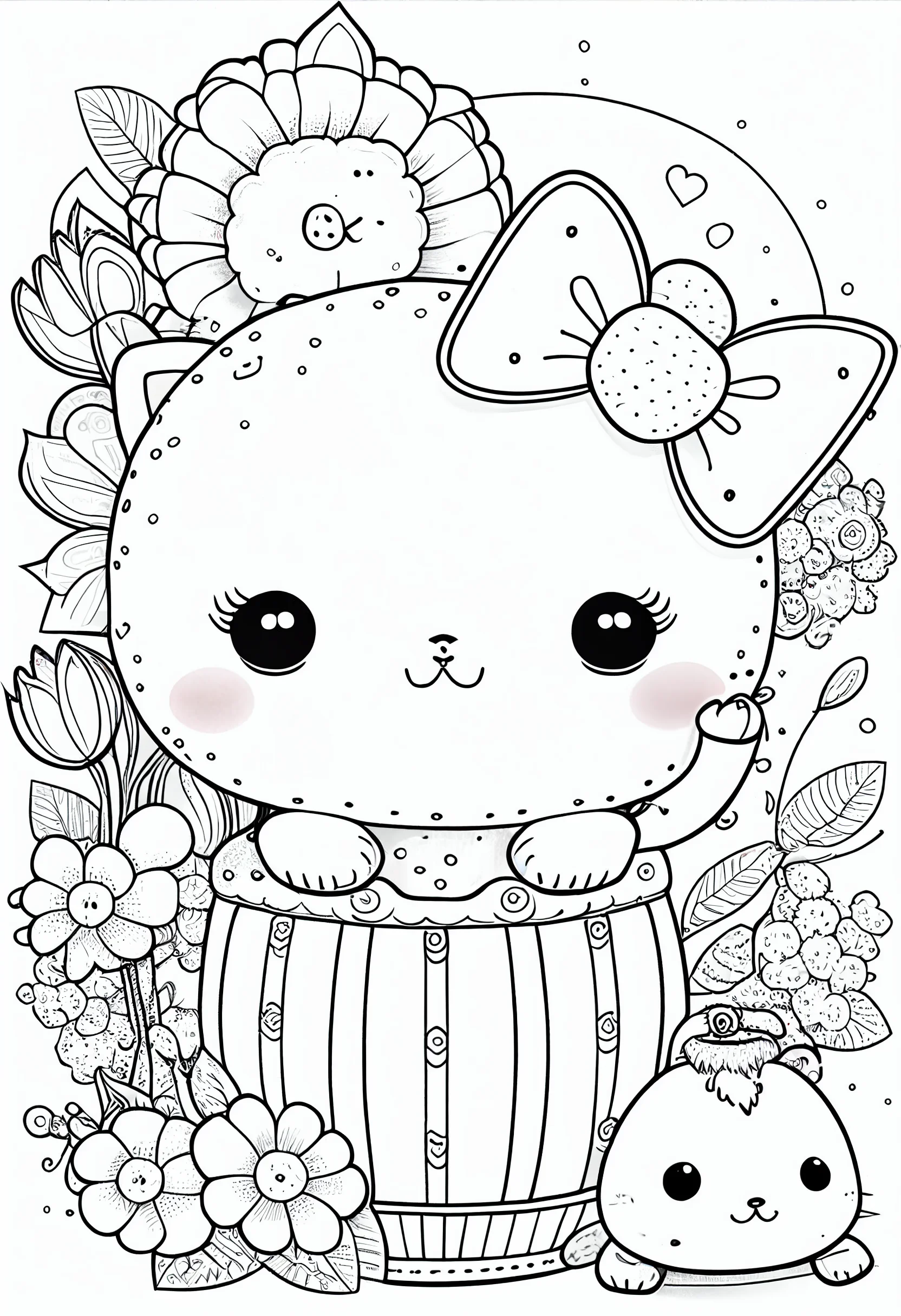 Printable kawaii cute coloring pages